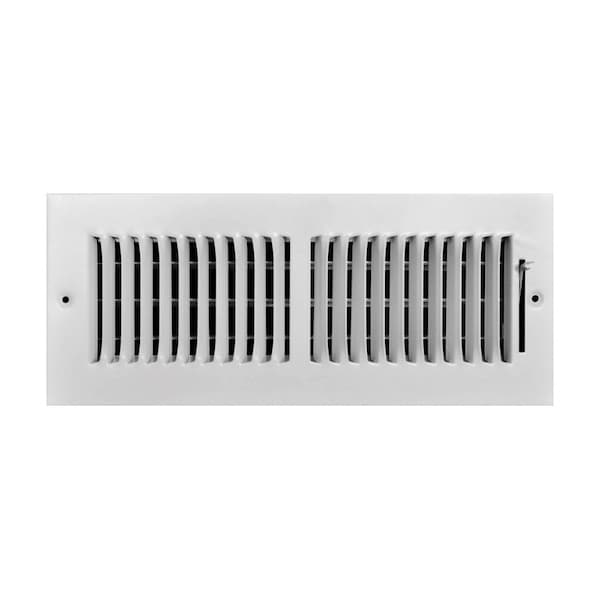True Aire Tru Aire 4 in. H X 12 in. W 2-Way Powder Coat White Steel Wall/Ceiling Register C102M 12X04 - main